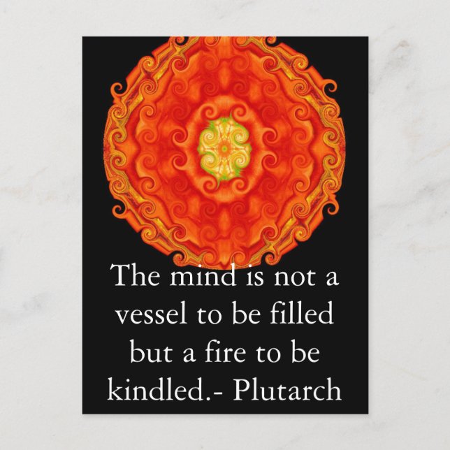 Plutarch quote education teacher learning postcard (Front)