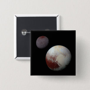 Pluto & Charon 9th or Dwarf Planet Solar System 15 Cm Square Badge
