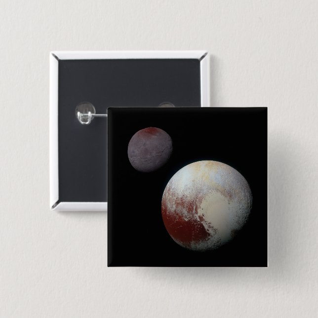 Pluto & Charon 9th or Dwarf Planet Solar System 15 Cm Square Badge (Front & Back)