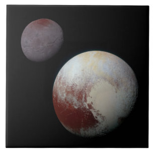 Pluto & Charon 9th or Dwarf Planet Solar System Ceramic Tile