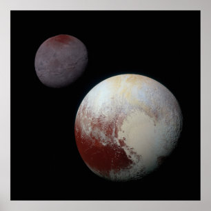 Pluto & Charon 9th or Dwarf Planet Solar System Poster