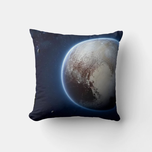 Pluto Dwarf Planet Space Throw Pillow (Front)