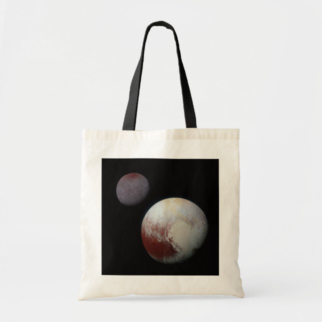 Pluto & Moon Charon by New Horizons NASA Tote Bag (Front)