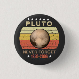 Pluto Never Forget 1930-2006 3 Cm Round Badge