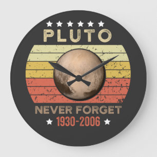 Pluto Never Forget 1930-2006 Large Clock