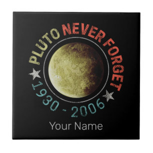 Pluto Never Forget 1930-2006 Vintage Planet Retro Ceramic Tile