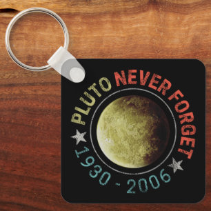 Pluto Never Forget 1930-2006 Vintage Planet Retro Key Ring