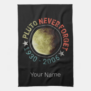 Pluto Never Forget 1930-2006 Vintage Planet Retro Tea Towel