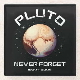 Pluto Never Forget Glass Coaster