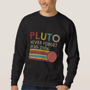Pluto Never Forget Retro Space Science Gag Plut Sweatshirt