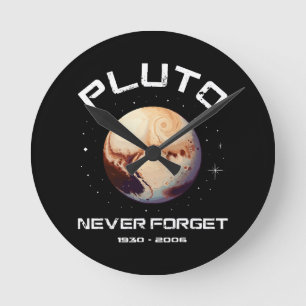 Pluto Never Forget Round Clock