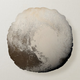 Pluto Planet Photo Space Solar System Elegant Grey Round Cushion
