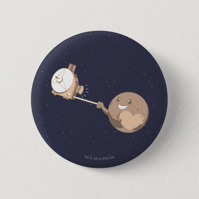 Pluto Selfie 6 Cm Round Badge (Front)
