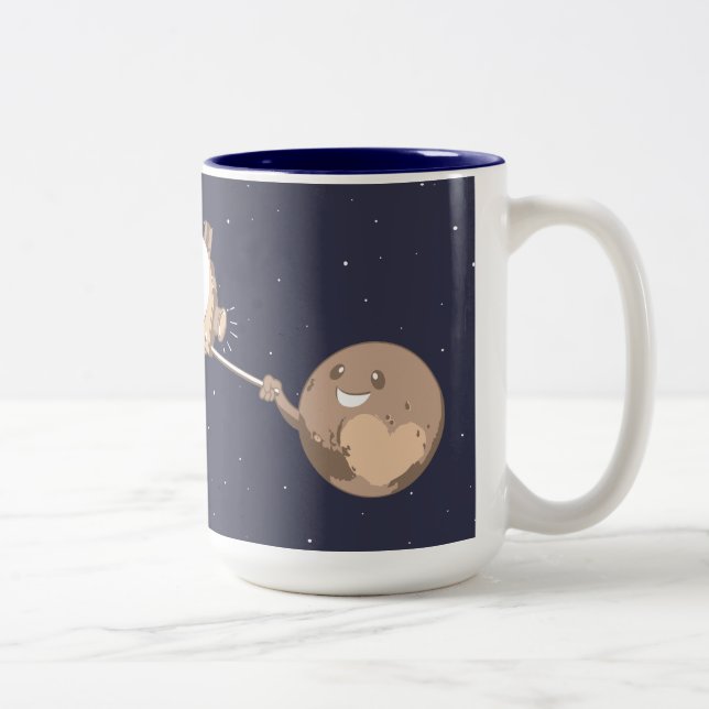 Pluto Selfie Two-Tone Coffee Mug (Right)