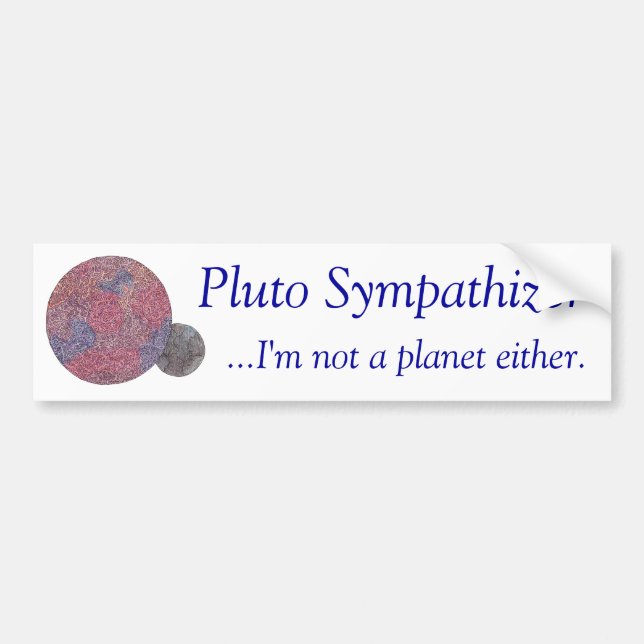 Pluto Sympathiser Bumper Sticker (Front)