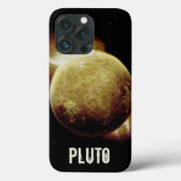 Pluto yellow planet 3d universe space illustration