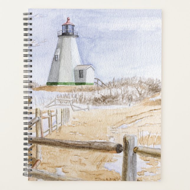 Plymought Lighthouse Watercolor Planner (Front)