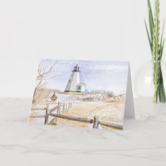 Plymought Lighthouse Watercolor Thank You Card