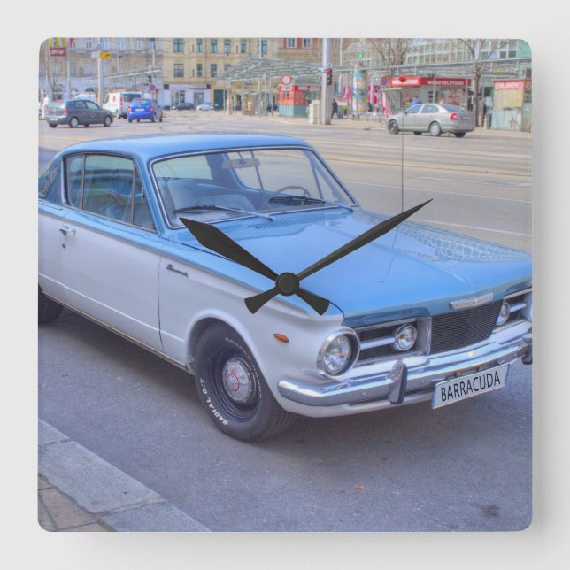 Plymouth Barracuda Square Wall Clock (Front)