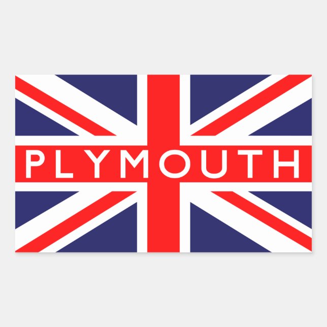 Plymouth : British Flag Rectangular Sticker (Front)