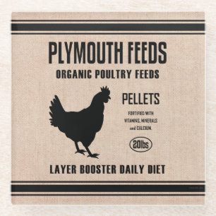 PLYMOUTH FEEDS GLASS COASTER