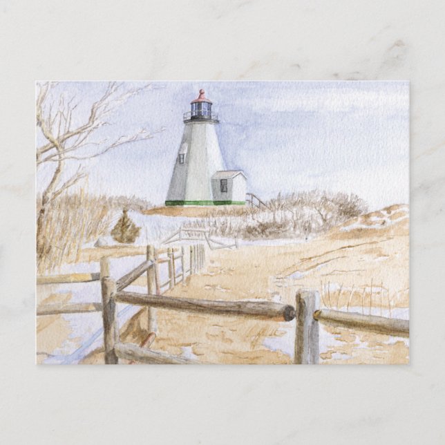 Plymouth Lighthouse Postcard (Front)