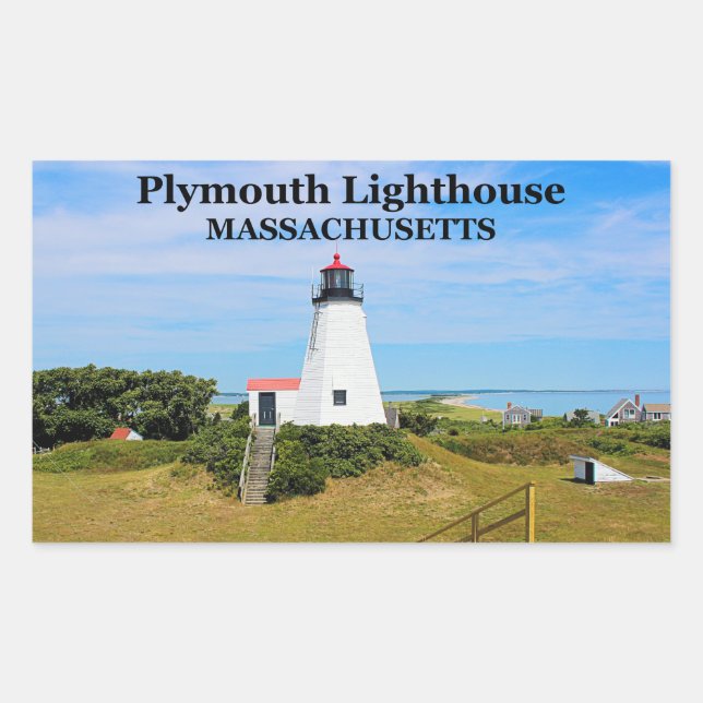 Plymouth Lighthouse, "The Gurnet", MA Stickers (Front)