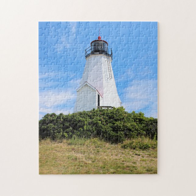 Plymouth Lighthouse, "the Gurnet" Massachusetts Jigsaw Puzzle (Vertical)
