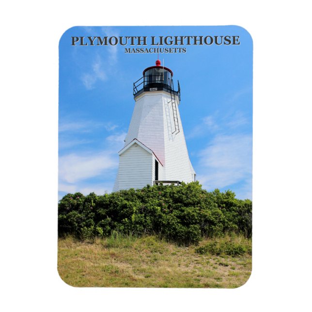 Plymouth Lighthouse, "the Gurnet" Massachusetts Magnet (Vertical)