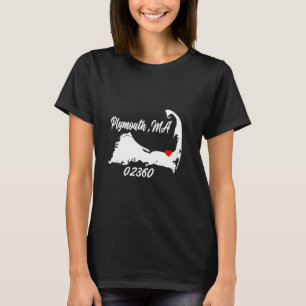 Plymouth MA 02360 MASS Massachusetts State Map Sou T-Shirt