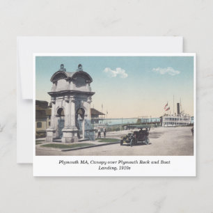 Plymouth MA, Canopy & Boat Landing, 1910s vintage Postcard