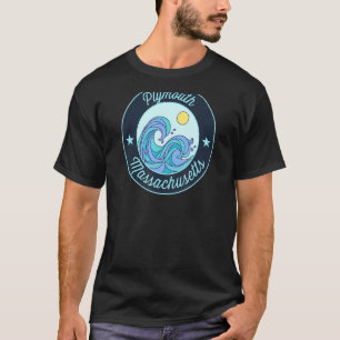 Plymouth Ma Massachusetts Souvenir Nautical Surfer T-Shirt