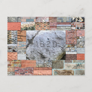 Plymouth MA Rocks and Bricks postcard