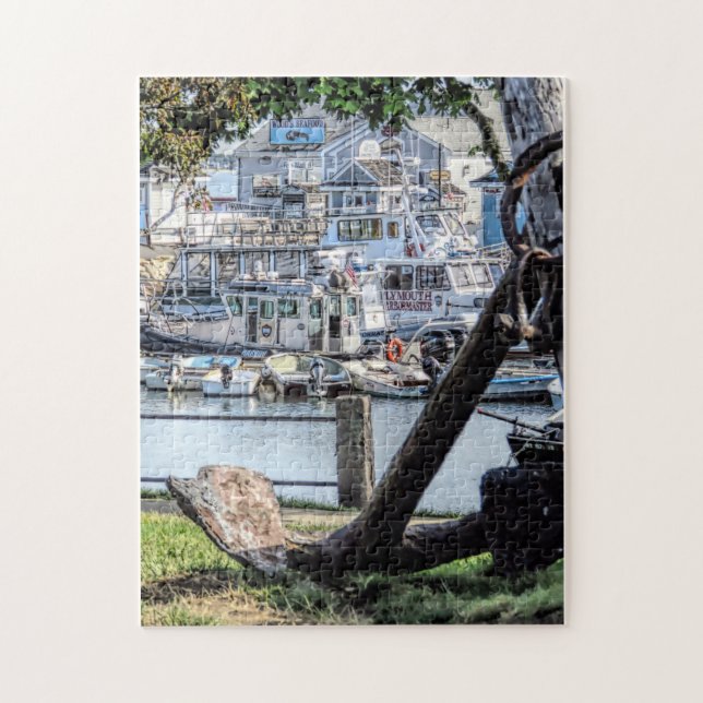 Plymouth, MA Town Wharf Jigsaw Puzzle (Vertical)