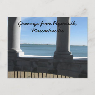 Plymouth Ma., view from Plymouth Rock Postcard
