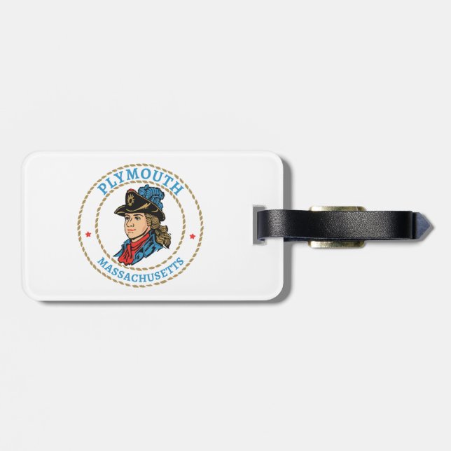 Plymouth Massachusetts Colonial Luggage Tag (Back Horizontal)