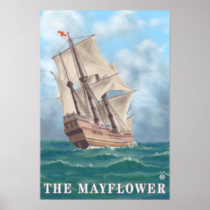 Plymouth, MassachusettsView of the Mayflower Poster
