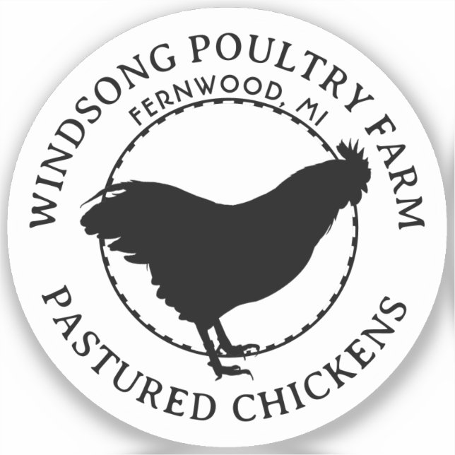 Plymouth Rock Hen Vinyl Car or Window Decal  (Front)