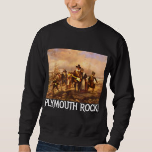 Plymouth Rock! Thanksgiving Pilgrims Rocking Guita Sweatshirt