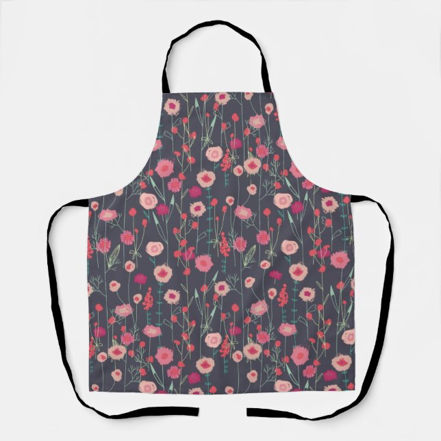 Plymouth Wild Flower Painting Dark Apron (Front)
