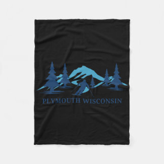 Plymouth Wisconsin Ski Resort Skiing Skier Fleece Blanket