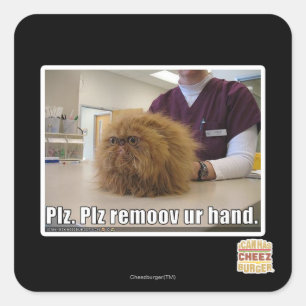 Plz remoov ur hand square sticker