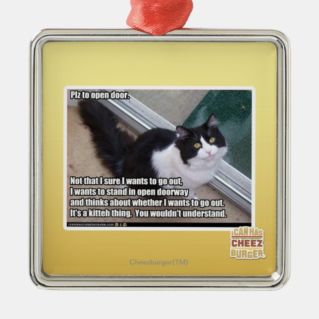 Plz to open door metal ornament (Front)