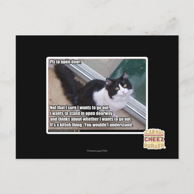 Plz to open door postcard (Front)