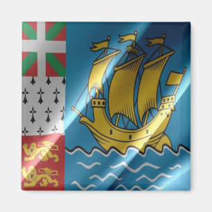 PM - Saint Pierre and Miquelon - Flag Waving Magnet