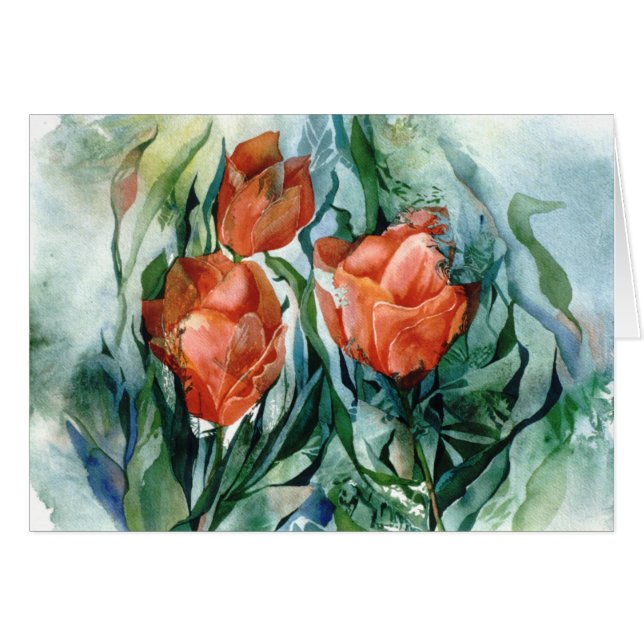 PMACarlson Orange Tulips Card (Front Horizontal)