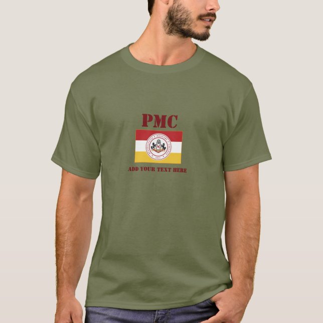 PMC TEE in w/PMC FLAG logo - PERSONALIZE (Front)