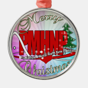 PMHNP CHRISTMAS Psychiatric Mental Health Nurse Metal Ornament