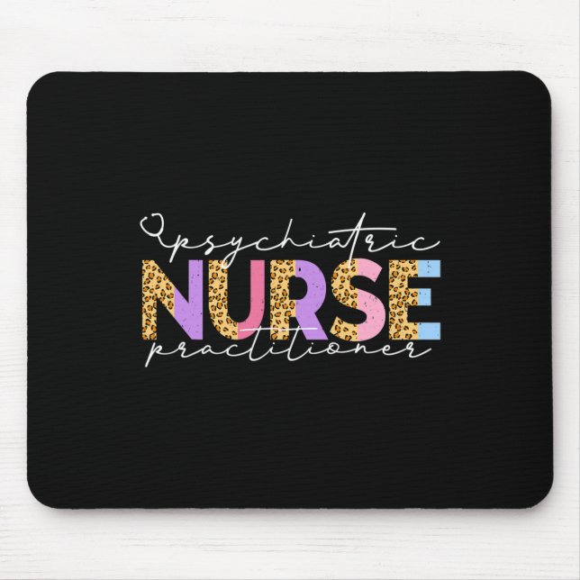 Pmhnp Cute Psychiatric Nurse Practitioner Leopard  Mouse Pad (Front)
