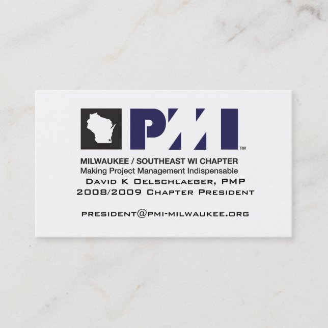 PMI Milwaukee Biz Card (Front)